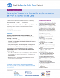 First page of equitable implementation of PreK brief